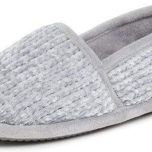 Women's Chenille Slippers Large Indoor Outdoor Memory Foam Support Warmth